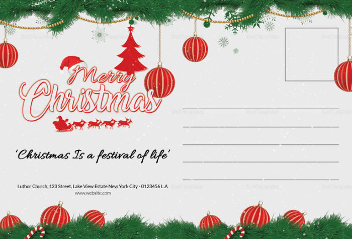 Postcard christmas template adorable photoshop